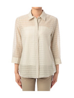 麻レーヨンチェックシャツ/ベージュ系(051)