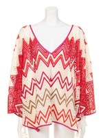 【SUPER TRASH BORN IN LA】JANDO DOUBLE V PONCHO/WHITE PATEX