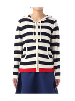 カノコボーダーパーカーニット/グレー(312)