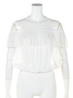 ストライプパワーネットTOPS/ホワイト