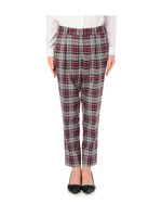 チェックテーパードパンツ/ワインレッド(263)