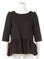 ボリュームギャザーTOPS/ブラック