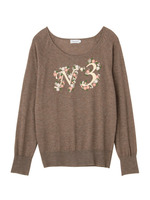 刺しゅうニットプルオーバー/ブルー系(095)