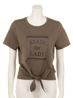 前結びロゴTシャツ/カーキ