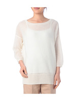 麻混ドルマンスリーブニット/ホワイト(002)