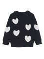 Kids heart knit pullover/black