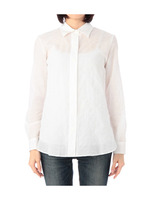 コットン混比翼シャツ/ホワイト(001)