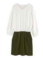 ドッキングワンピース/ホワイト/ブラック