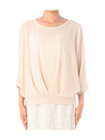 ドルマンスリーブクルーネックカットソー/ベージュ(052)