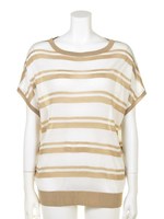 Ｓ　レーヨン強撚ボーダー/オレンジ系