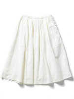 カラーシャンブレーミディスカート/ホワイト