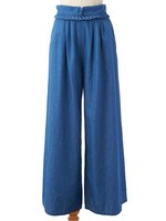 ダンガリーワイドパンツ/ブルー