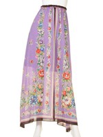 パネルフラワーマキシスカート/パープル