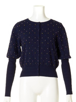 ビーズニットカーディガン/NVY