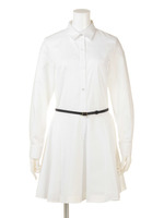 ベルト付シャツワンピース/オフホワイト