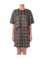 千鳥柄セットアップ風ワンピース/ブラウン系(243)