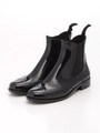 【ROSE BUD】OXFORD PVC WING TIP SIDE GORE SHORT RAIN BOOTS/BLACK