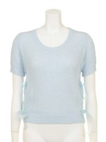 サイドレースアップニットトップス/ピンク