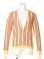 ストライプニットカーディガン/OWHT
