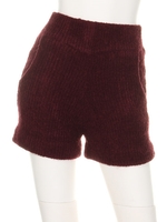 ニットショートパンツ/WINE