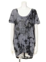 ムラ染めラウンドプルオーバー/ブラック