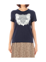レースモチーフTシャツ/ネイビー系(093)