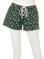 Gactus garden shorts for womens/BLK