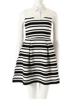 【ECURY】ランダムボーダーワンピース/ブラック