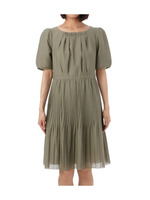 アコーディオンプリーツワンピース/ベージュ系(054)