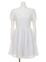 コットンレース　ワンピース/ホワイト