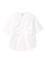 サフィラン コラボダブルポケットノーカラーシャツ/レッド(062)