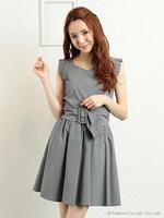 ベルト付セットアップドレス/ベージュ