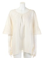 【Omekashi】刺繍スパンコールブラウス/オフホワイト