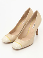 【SEVEN TWELVE THIRTY】カラーブロックパンプス/アイボリーコンビ