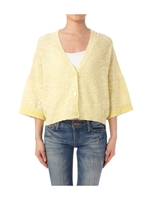 コットンスラブニットカーディガン/イエロー系(032)