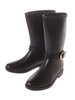 サイドベルトレインブーツ/ブラック