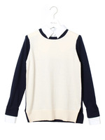 シャツ取り外しニットプルオーバー/WHT