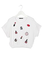 ショート丈コスメT/ブラック