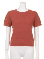 ハイネック柄ニット/濃ピンク