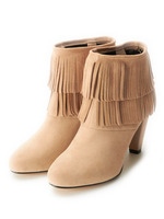 フリンジ2WAYショートブーツ/BLK