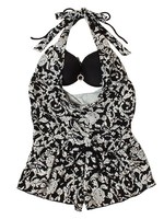 モノトーン柄ドレープビキニセット/クロ