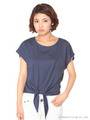 裾結びTシャツ/シロ