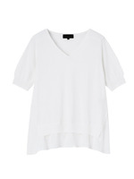 [L]シャツレイヤード風サマーニット/ホワイト(001)