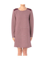 アラン編み切り替えボーダーワンピース/ボルドー(364)