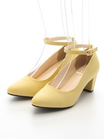 ストラップパンプス/イエロー