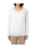 スパンコール襟カットソー/イエロー系(033)