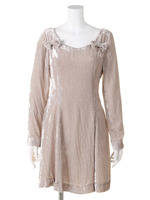 ベロア後アキリボンワンピ/BG