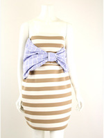 ボーダーリボン  ベアワンピ/BK