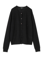 レーヨン混クルーニットカーディガン/ブラック(019)