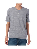 霜降り調ヘンリーネックカットソー/ブルー系(092)